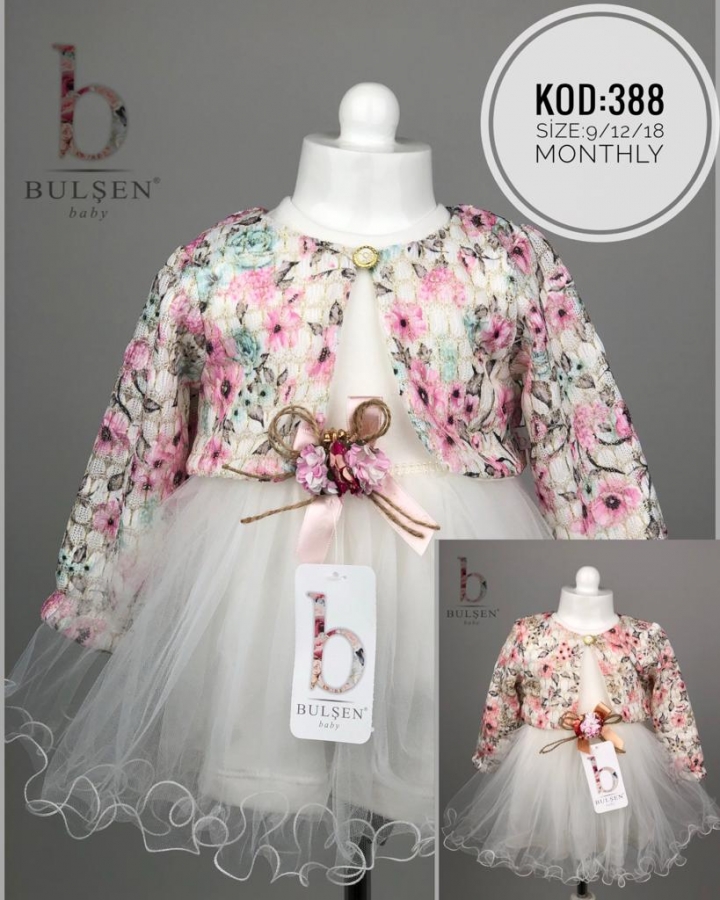 BASKILI PETEK SIMLI HIRKALI ELBISE