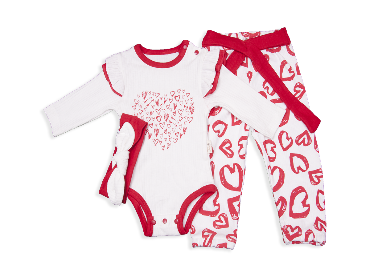 KIZ 6-12 AY BÜYÜK KALP BASKILI 3 LÜ TAKIM