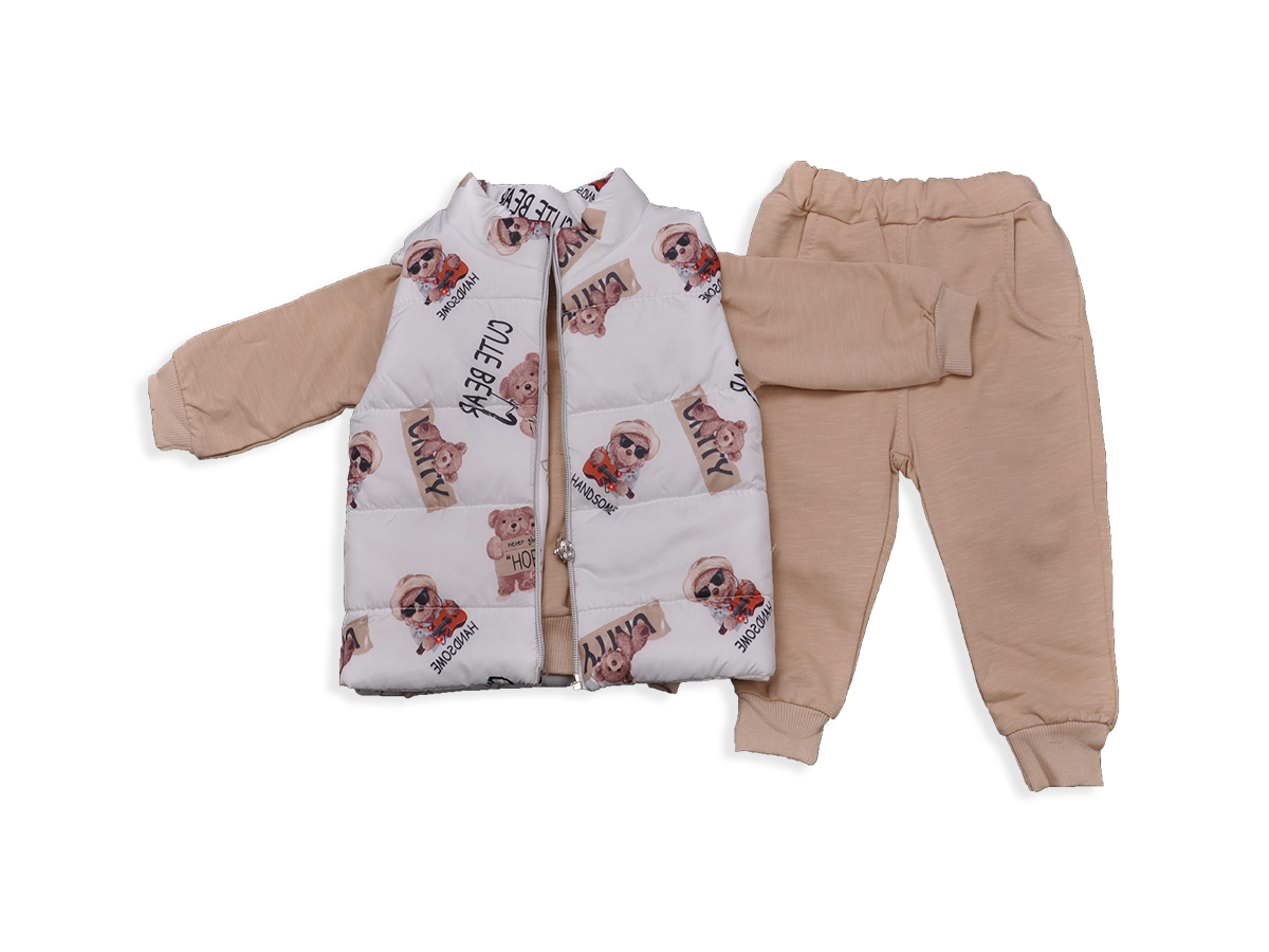 ERKEK 9-18 AY DIGITAL AYI BASKILI ERKEK YELEK TAKIM 