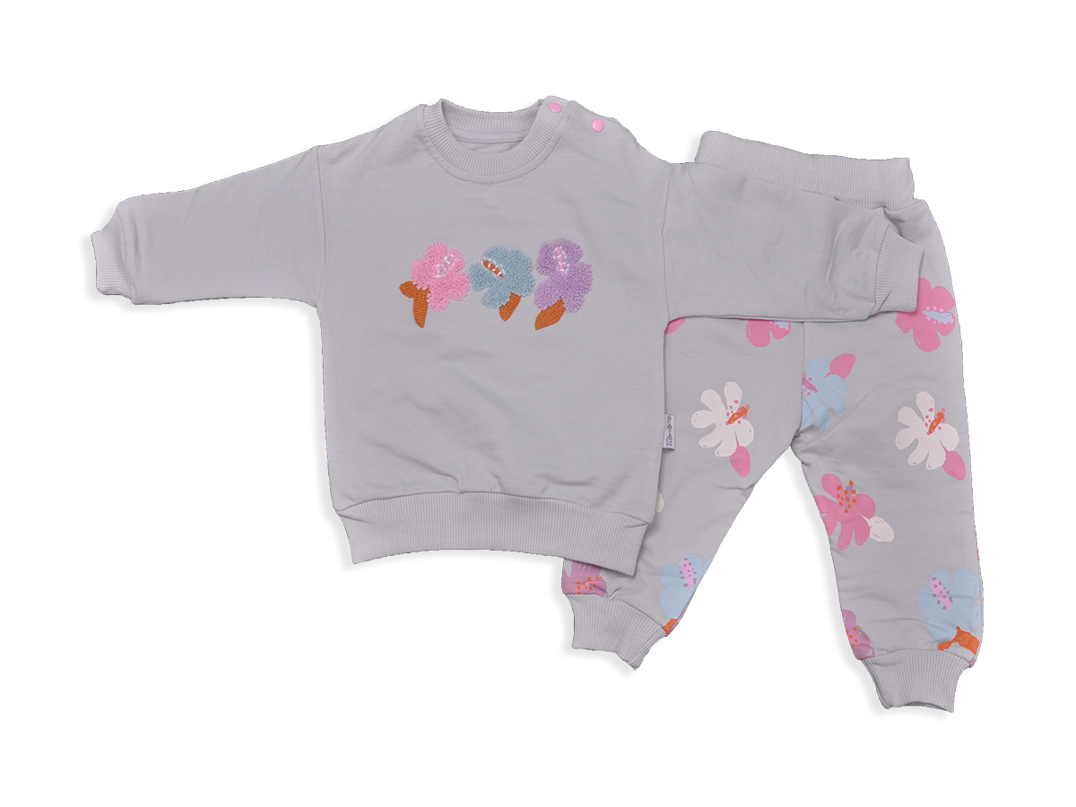 KIZ 6-24 AY MEVSİMLİK SÜZENE ÇİÇEK NAKIŞLI TAKIM