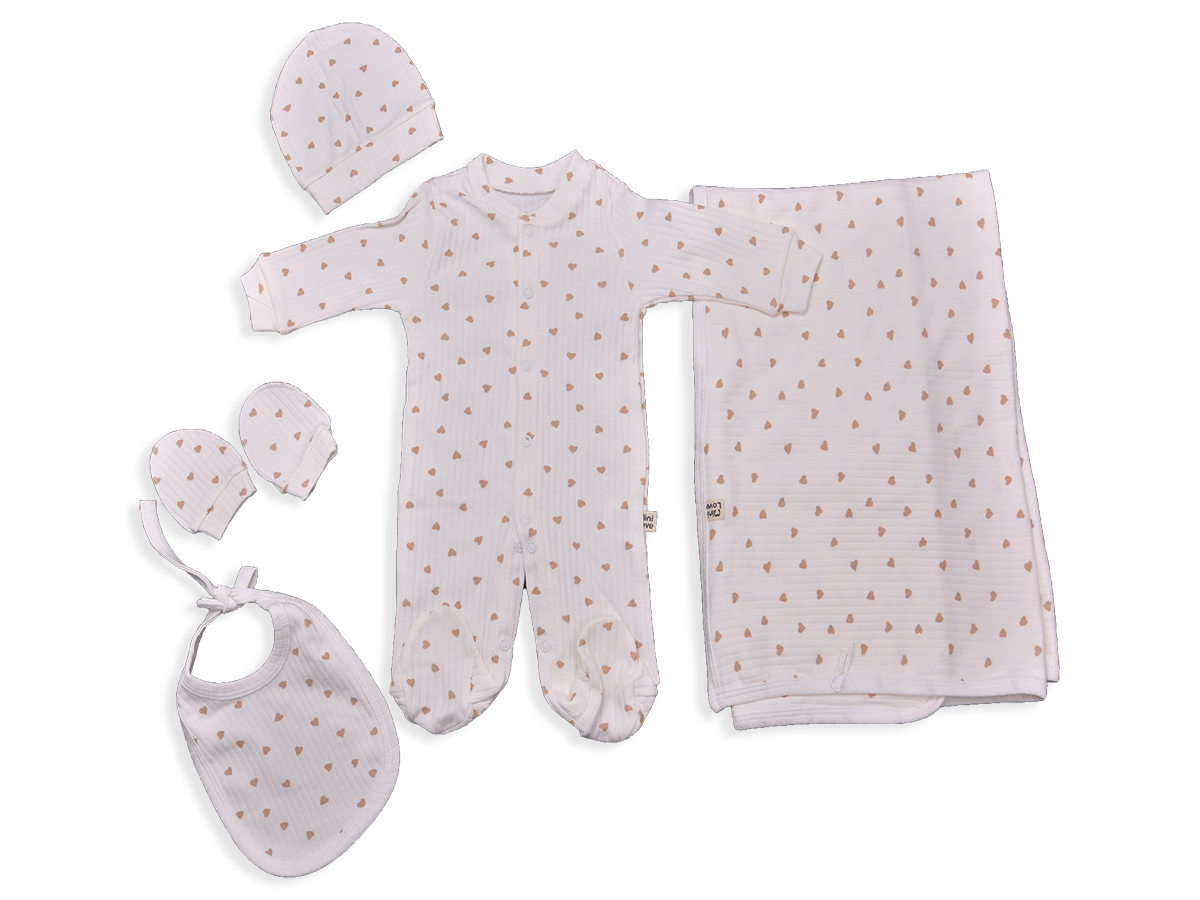 UNİSEX 3-3 AY KALP BSKL BAT TLM ONLUK ŞAPKA ELDİVEN