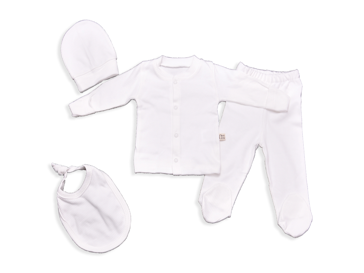 UNİSEX 1-3 AY ALT ÜST ŞAPKA ONLUK TAKIM