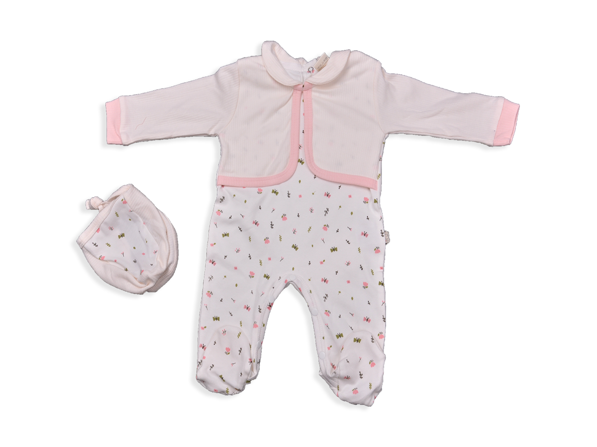 KIZ 3-9 AY KELEBEK BASKI BOLEROLU TULUM