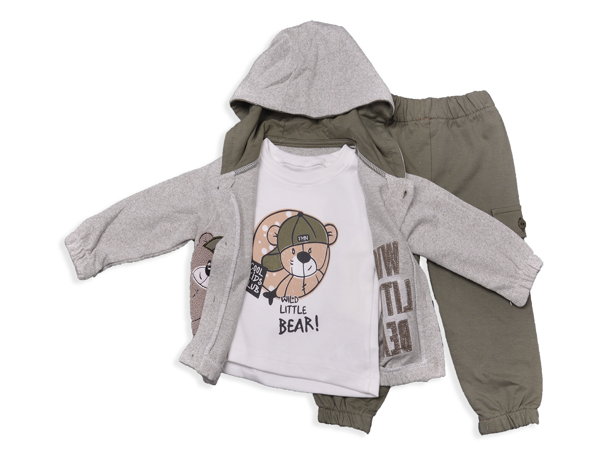 ERKEK 9-18 AY ŞAPKALI AYI 3'LÜ TK