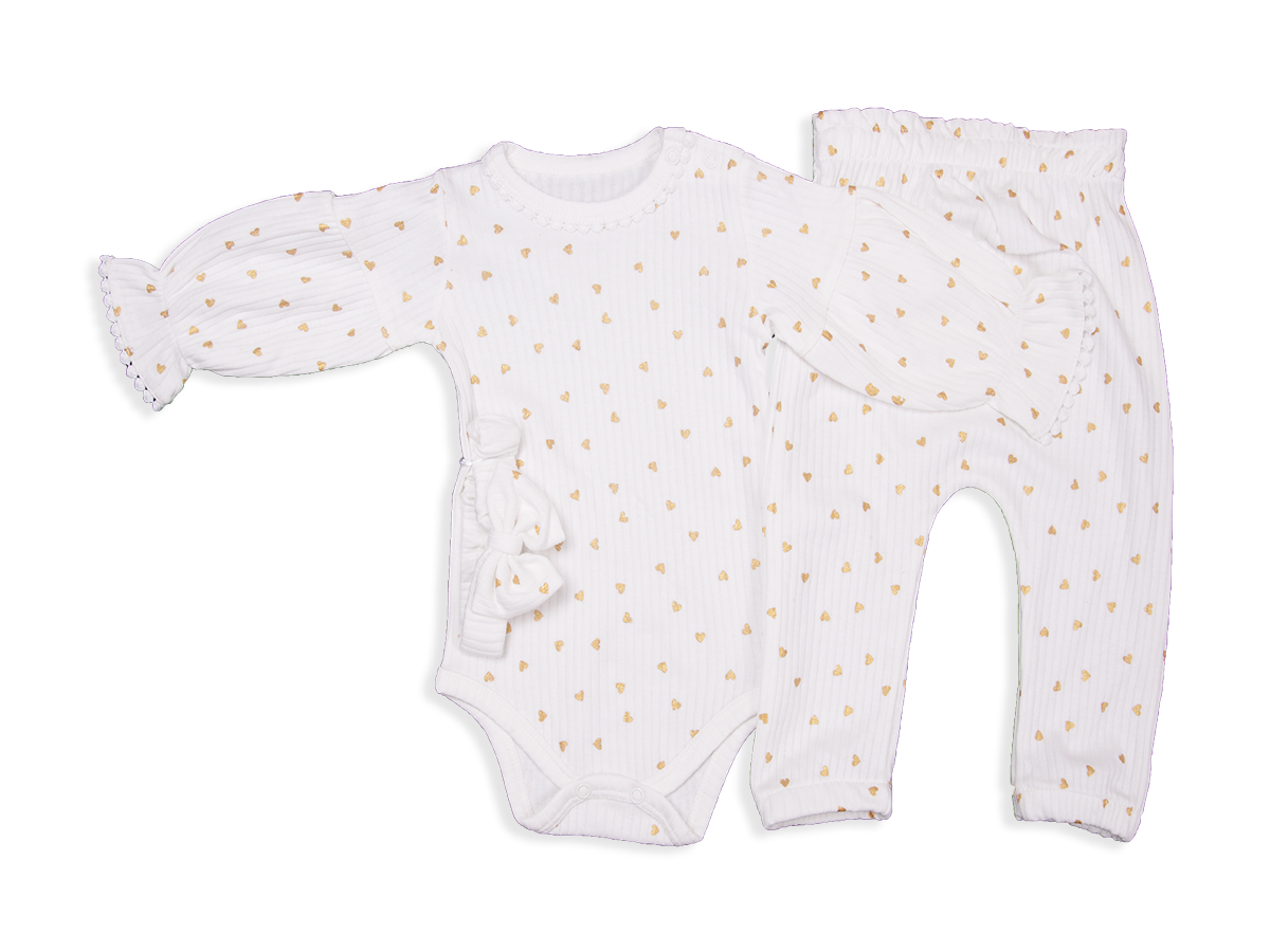 KIZ 6-12 AY DANTELLİ YALDIZ BASKILI 3 LÜ TAKIM