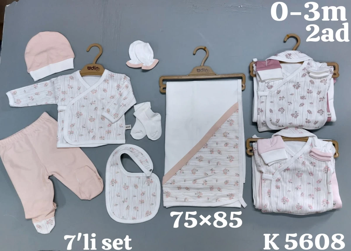 7LI ZIBIN SET GUL DESENLI
