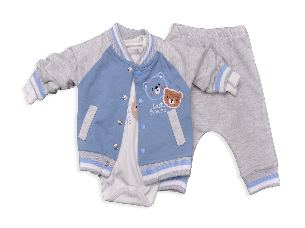 ERKEK 3-9 AY CİFT AYİ KAFA KELOJ ÜÇLÜ TAKİM 