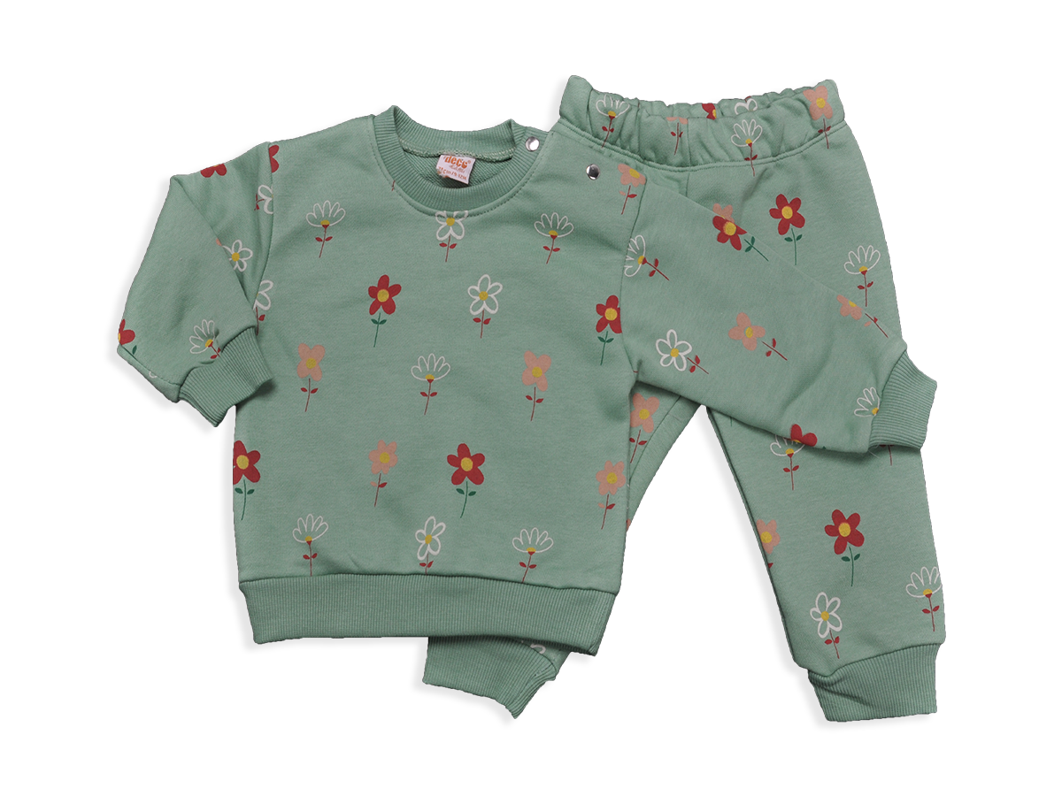 KIZ 9-24 AY ÇİÇEK DESENLİ DİAGONEL KIZ TKM 