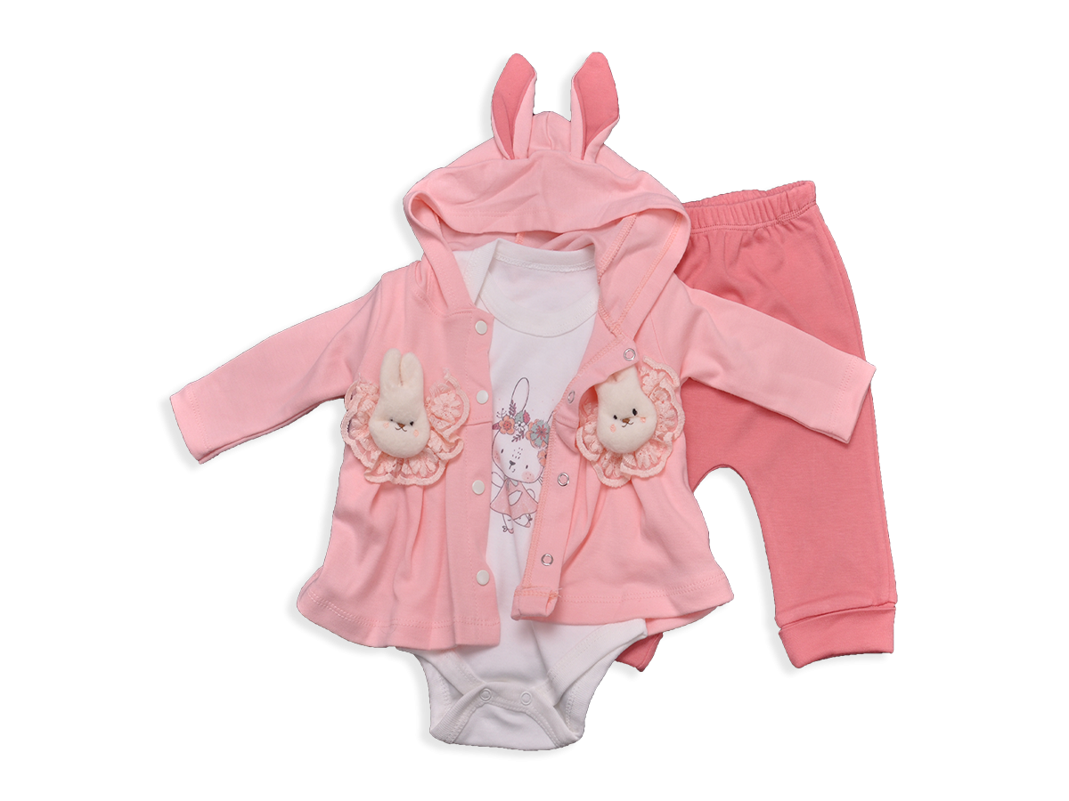 KIZ 3-9 AY TAVŞAN AKSESUARLI 3'LÜ TAKIM