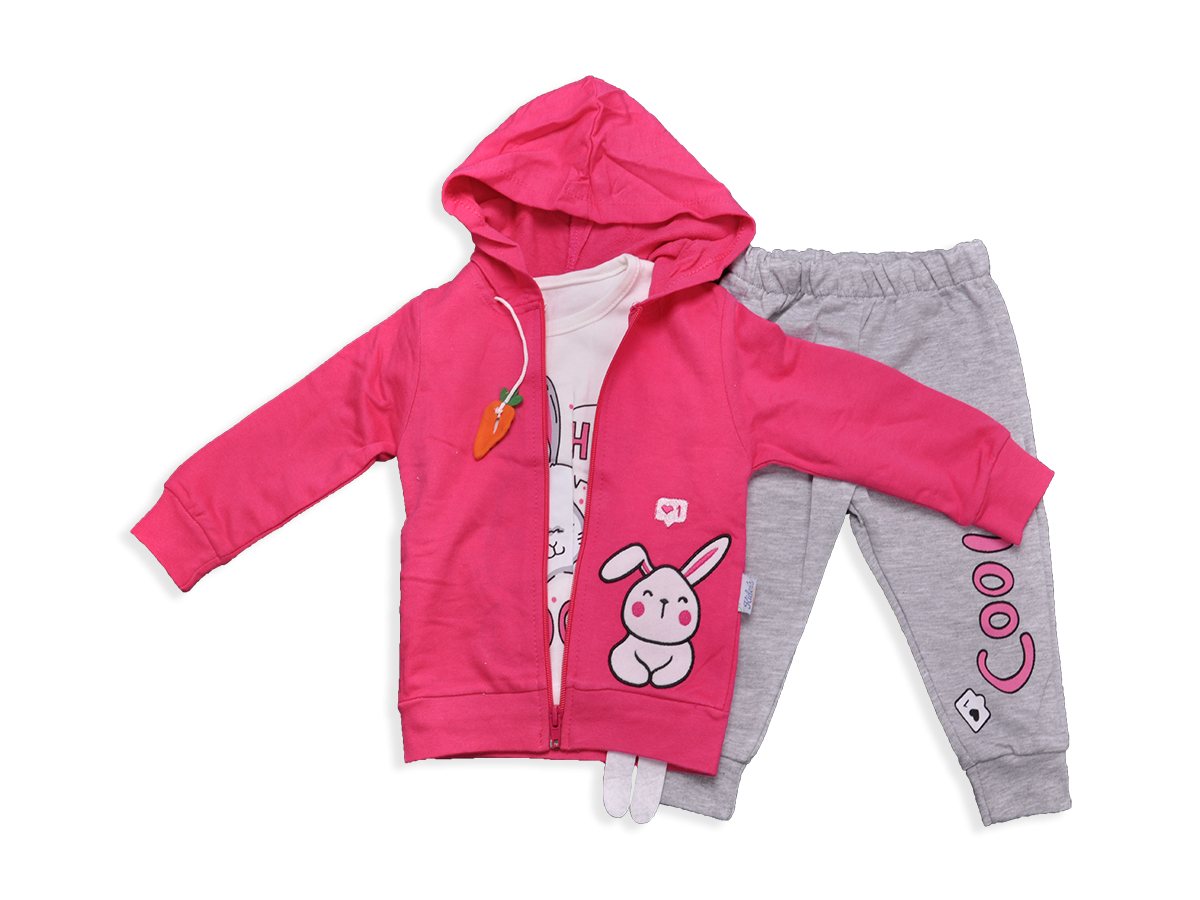 KIZ 9-24 AY  SARKAN TAVŞAN NAKIŞLI KIZ 3’LÜ TAKIM 