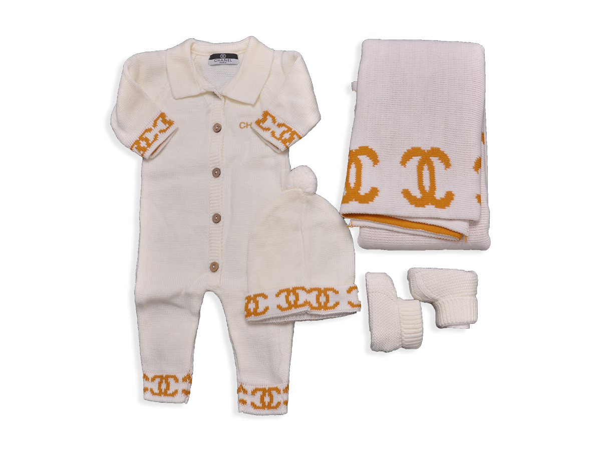 UNİSEX 6-9 AY CHANEL HARDAL SET