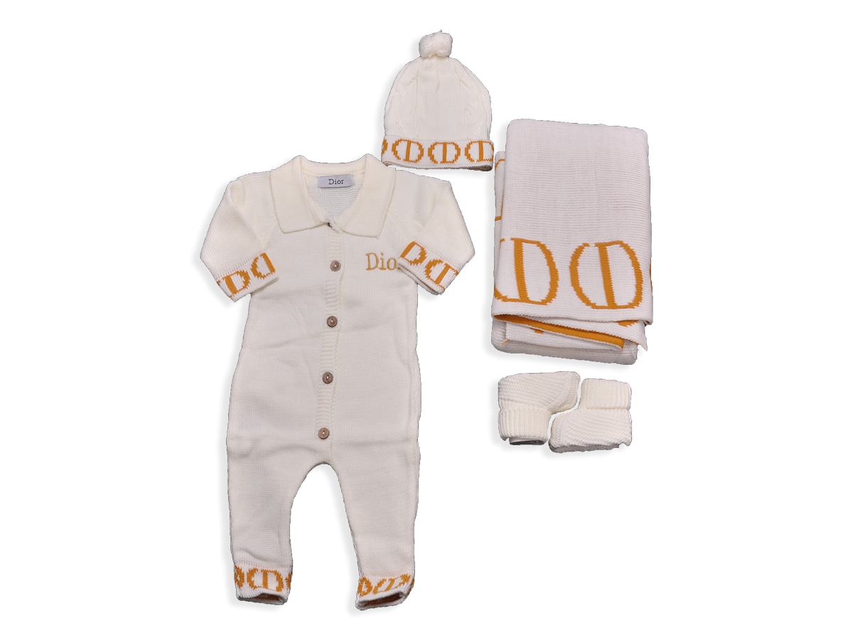 UNİSEX 6-9 AY DİOR HARDAL SET