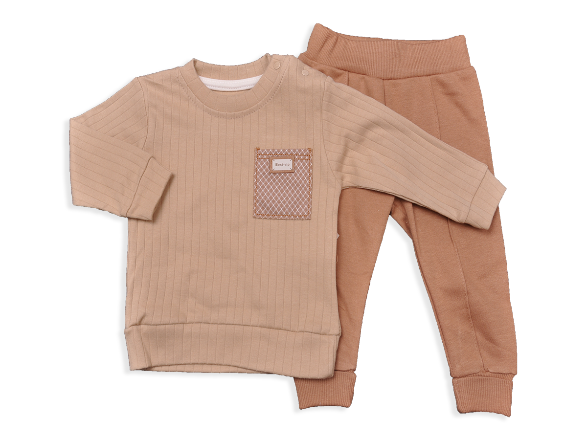 ERKEK 9-24 AY FİTİLLİ KARE CEPLİ ERKEK TAKIM