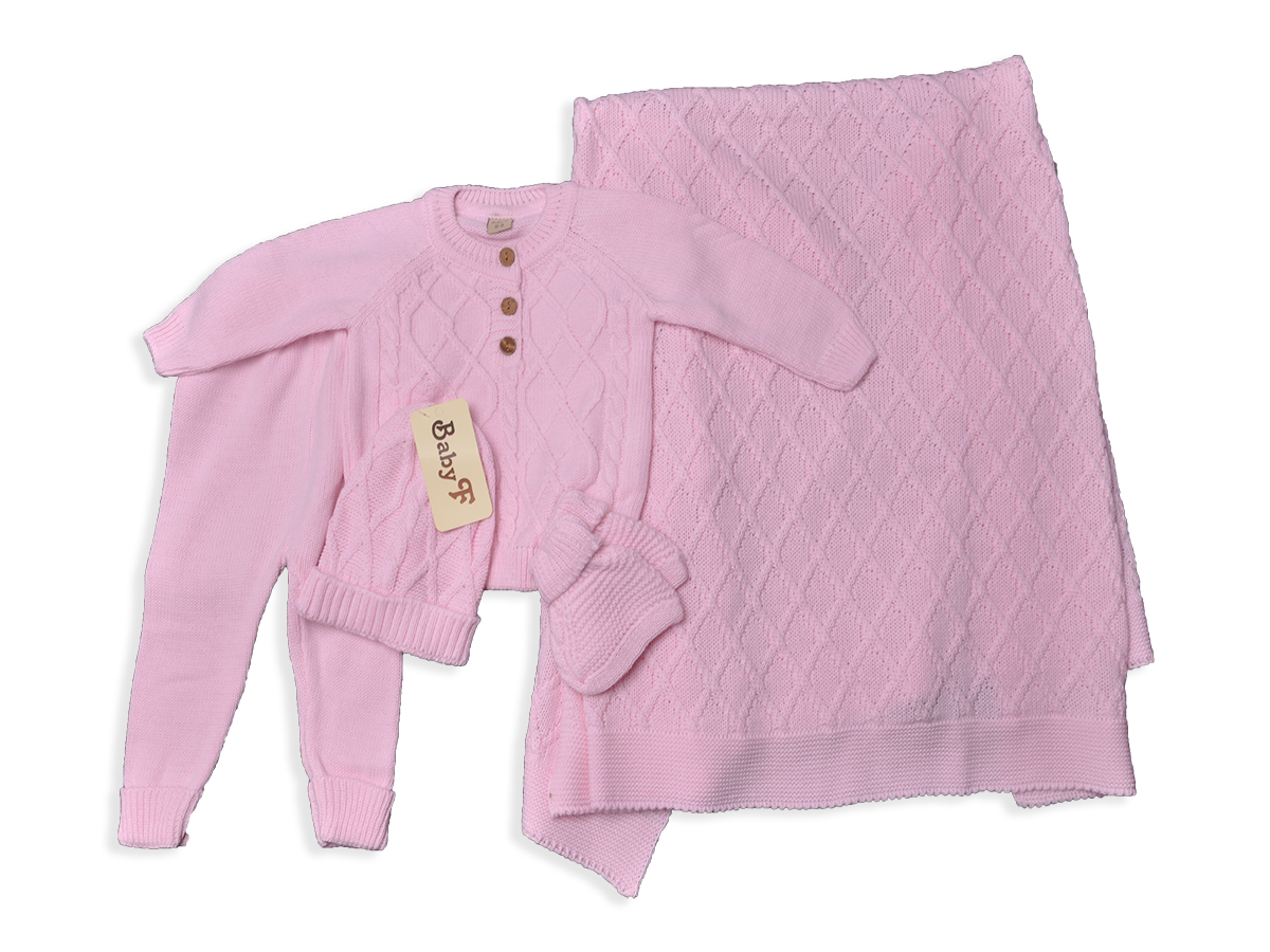 UNİSEX 1-3 AY AKRİLİK SET TAKIM ŞAPKA PATİK BAT