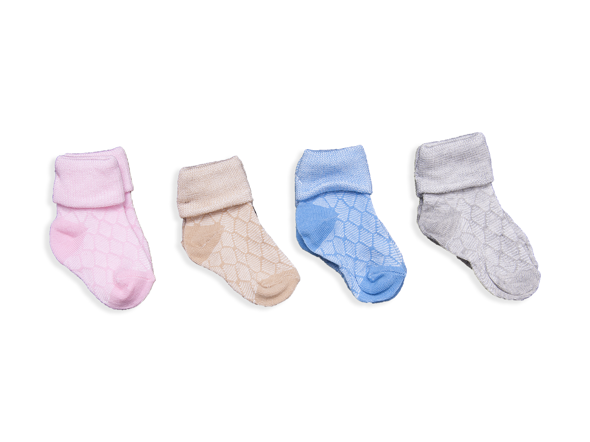 UNİSEX 3-9 AY  BAKLAVA DESENLI KIVRIK 