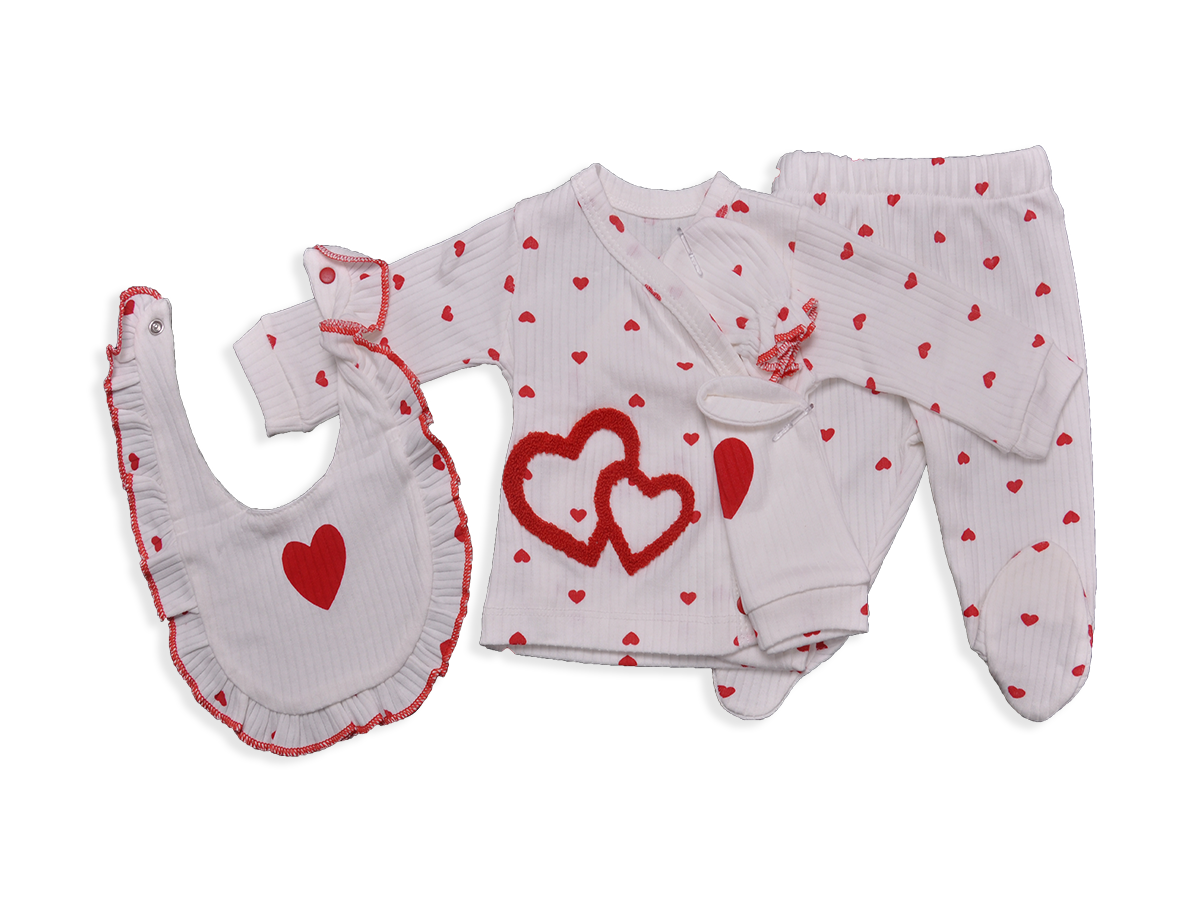 KIZ 1-3 AY SÜZÜNE KALPLİ 5 Lİ SET