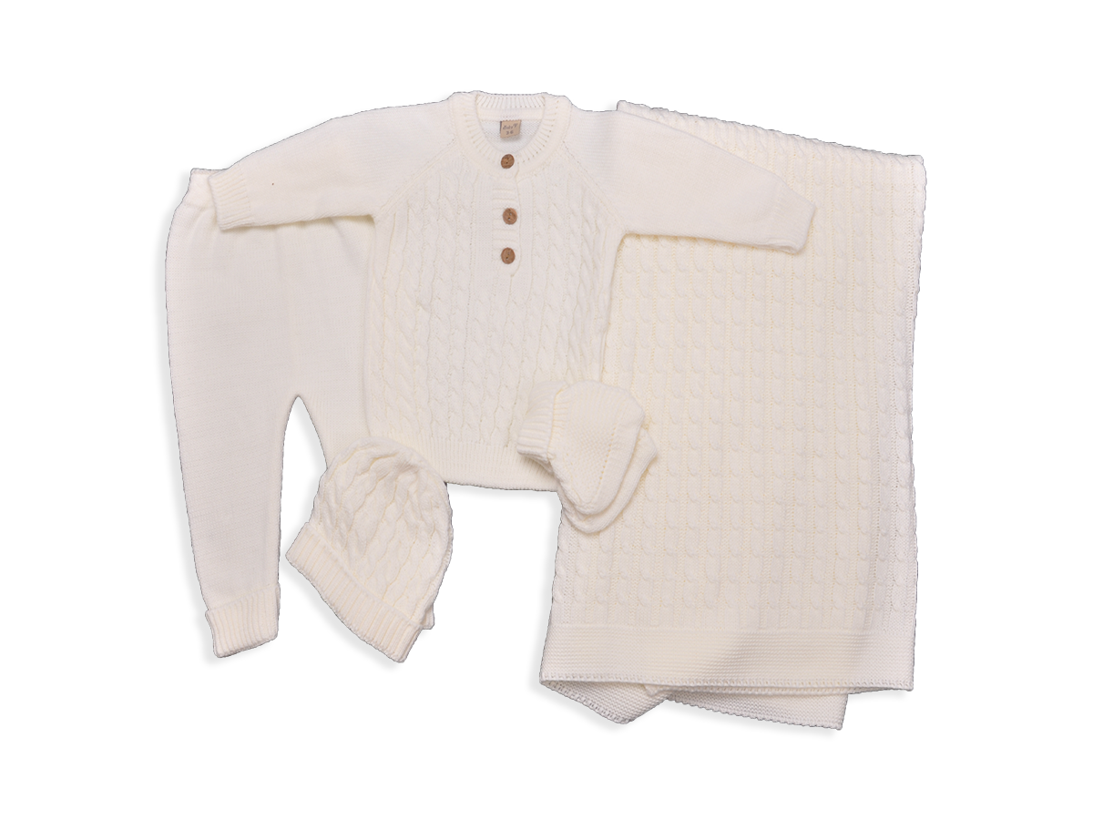 UNİSEX 1-2 AY AKRİLİK SET TAKIM ŞAPKA PATİK BAT