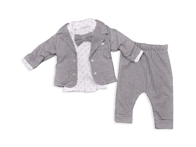 ERKEK 3-12 AY KAZ AYAKLİ CEKET ÜÇLÜ TAKIM 