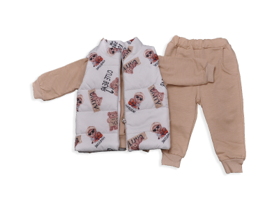 ERKEK 9-18 AY DIGITAL AYI BASKILI ERKEK YELEK TAKIM 