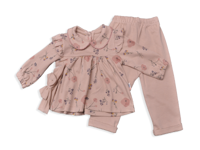KIZ 3-12 AY ÇİÇEK DESENLI İKİLİ TAKIM 