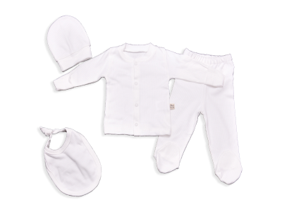 UNİSEX 1-3 AY ALT ÜST ŞAPKA ONLUK TAKIM