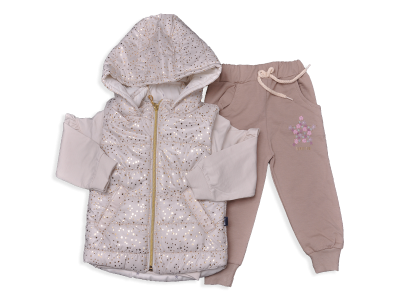 KIZ 9-18 AY YILDIZLI ŞİŞME YELEKLİ 3'LÜ KIZ TK