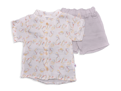 ERKEK 6-24 AY DİNO 2 LI MÜSLİN TAKIM 