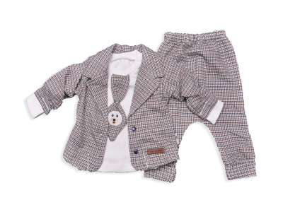 ERKEK 3-9 AY KRAVATLİ AYİLİ ÜÇLÜ TAKIM 