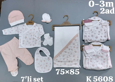 7LI ZIBIN SET GUL DESENLI