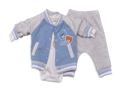 ERKEK 3-9 AY CİFT AYİ KAFA KELOJ ÜÇLÜ TAKİM 