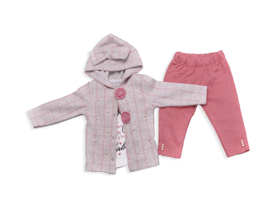 KIZ 9-24 AY HIRKASI ÇİZGİLİ İNCİ DETAYLI 3’LÜ TAKIM 