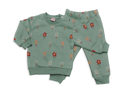 KIZ 9-24 AY ÇİÇEK DESENLİ DİAGONEL KIZ TKM 