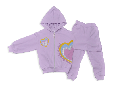 KIZ 3-6 YAS KALPLİ FERMUARLI İKİLİ TAKIM