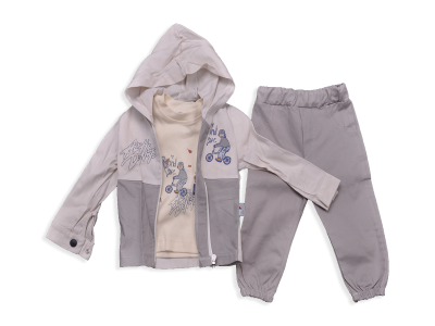 BİSİKLET BASKILI GABARDİNLİ ERKEK 3 LÜ TAKIM