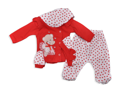 GÜPÜR ETEKLİ AYILI KALPLİ 5'Lİ ZIBIN TAKIMI