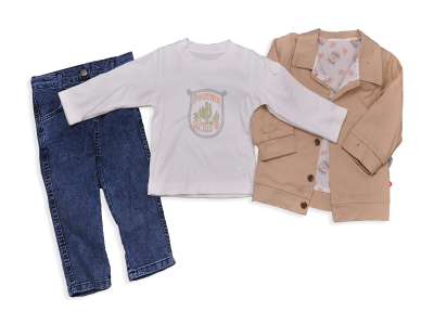 KAKTÜS BASKILI KOT PANTOLONLU ERKEK 3LÜ TAKIM