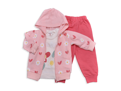 KIZ 9-24 AY 3LU TAKIM ÇİÇEKLİ