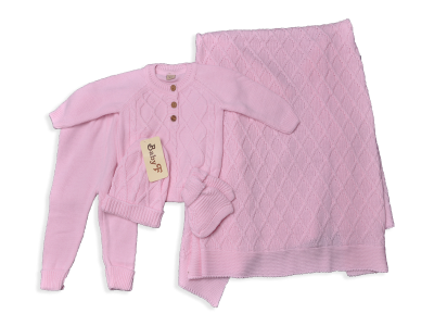 UNİSEX 1-3 AY AKRİLİK SET TAKIM ŞAPKA PATİK BAT