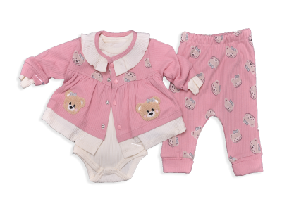 KIZ 3-12 AY AYİ BASKİLİ ÜÇLÜ TAKIM 