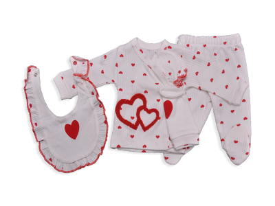 KIZ 1-3 AY SÜZÜNE KALPLİ 5 Lİ SET