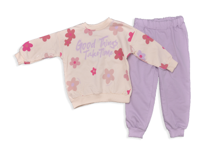 KIZ 2-5 YAS İKİ İP ÇİÇEKLİ KIZ TAKIM