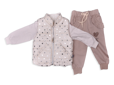 KIZ 9-18 AY KALPLİ ŞİŞME YELEKLİ 3'LÜ KIZ TK